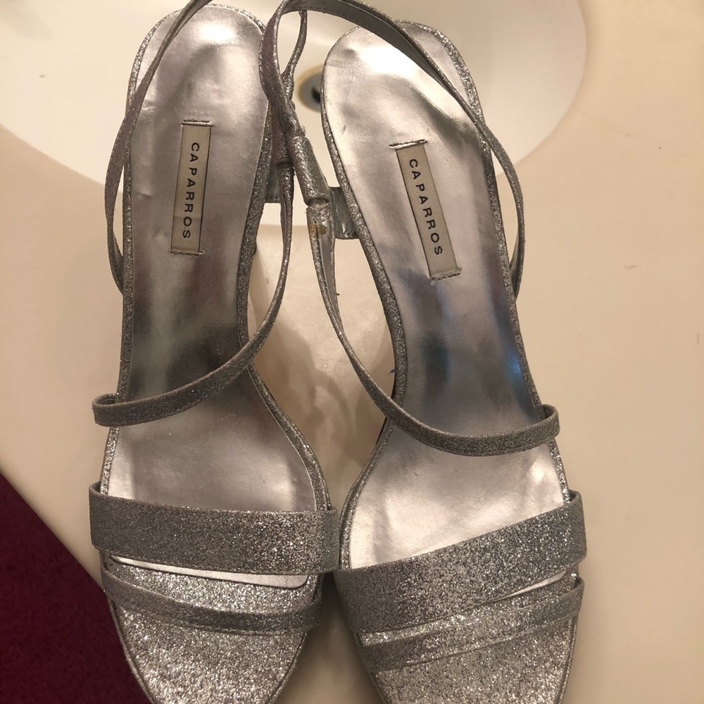 Caparros Silver Sparkly Heels